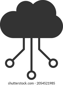 Cloud connections vector illustration. Flat illustration iconic design of cloud connections, isolated on a white background.