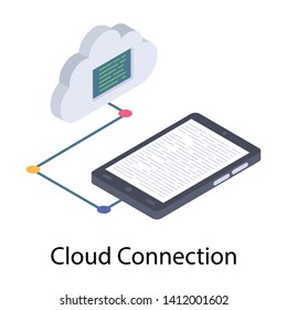 
Cloud connectivity icon in isometric design 
