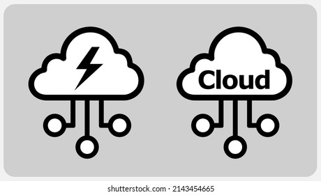 Cloud Connectivity Icon with thunderbolt symbol in vector illustration.
