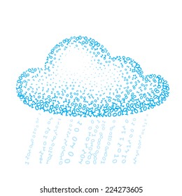 Cloud consisting of binary. Eps8. CMYK. Organized by layers. Global color. Gradients free