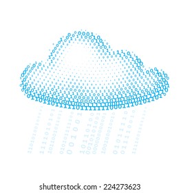 Cloud consisting of binary. Eps8. CMYK. Organized by layers. Global color. Gradients free