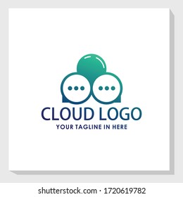 cloud consult logo design concept template, communication logo inspiration