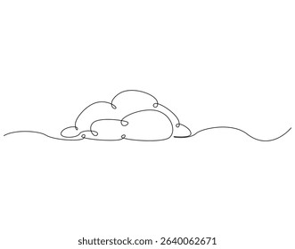 Cloud continuous line art. Cloud one line drawing. Sky concept vector illustration

