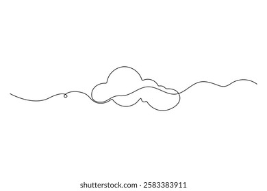 Cloud Continuous line drawing Vector illustration
