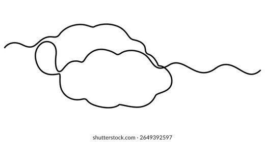 cloud continuous one line drawing, Cloud one line drawing, Cloud in the sky single line vector illustration. cloud continuous one line drawing, Continuous one single minimal drawing.