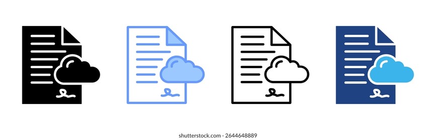 Cloud Contract icon sheet multiple style collection