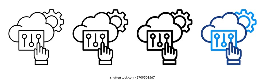 Cloud Control Icon Different Outline Collection Set