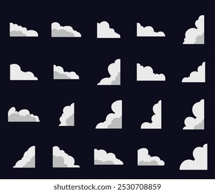 cloud corner element vector set