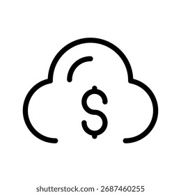 Cloud Cost Management Icon Dollar Sign in Cloud