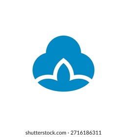 Diseño moderno del logotipo del algodón de la nube 