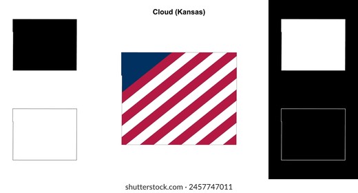 Conjunto de mapas esquemáticos del condado de Cloud (Kansas)