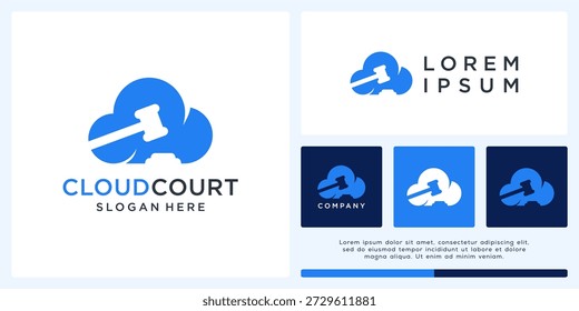 Modelo de design de logotipo de tribunal de nuvem.
