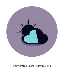 cloud cover icon in badge style. One of web collection icon can be used for UI, UX