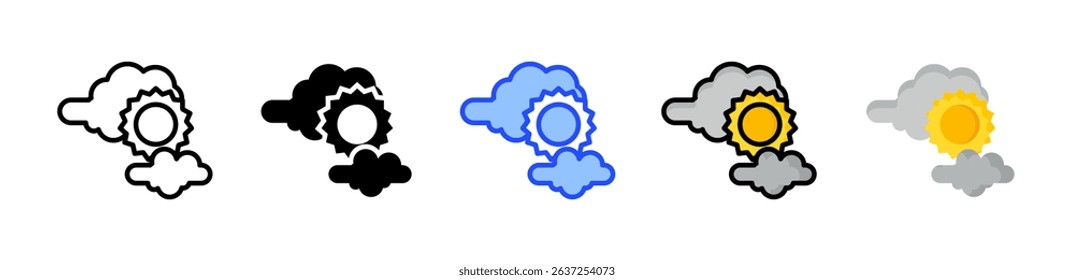 Cloud Cover Icon Collection With Multiple Styles