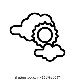Cloud Cover Line Vector Illustration Isolated On White Background.
