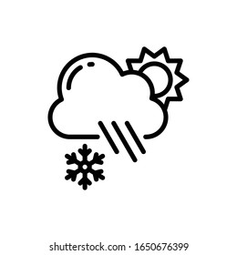 Cloud Cover & Precipitation Vector Line Style Illustration. Climate Change EPS 10