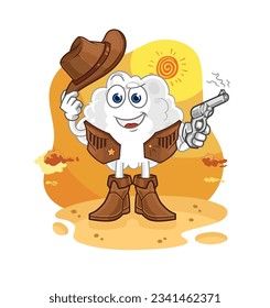 the cloud cowboy with gun character vector