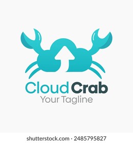 Cloud Crab Logo Vektorgrafik Vorlage Design. Organisation Gut für Unternehmen, Start-up, Agentur und