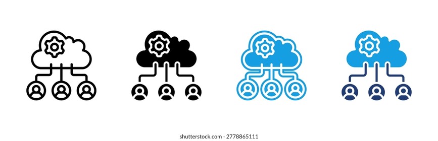 Cloud Crm icon multiple style collection