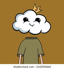 cloud with crown and one tooth