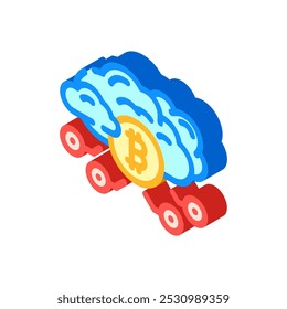 cloud cryptocurrency mining isometric icon vector. cloud cryptocurrency mining sign. isolated symbol illustration