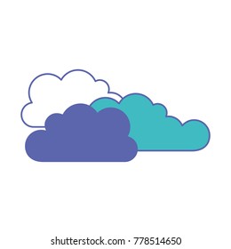 cloud cumulus in blue and purple color sections silhouette