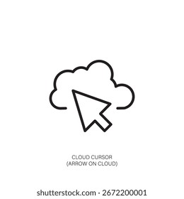 Cloud Cursor Icon Arrow Hovering Over a Cloud Indicating Cloud Computing