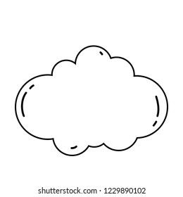cloud cute cartoon in black and white