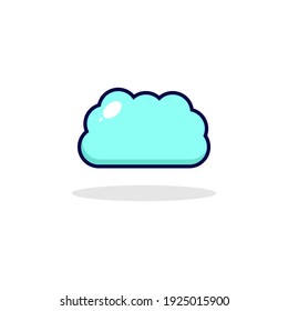Ilustración linda en la nube simple