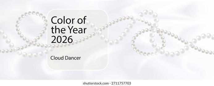 Cloud Dancer Farbe des Jahres 2026. Vektorgrafik