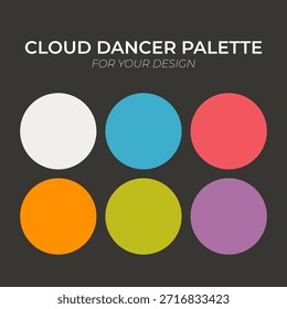 Paleta de bailarín de la nube para su diseño. Colores de moda armoniosos 2026.