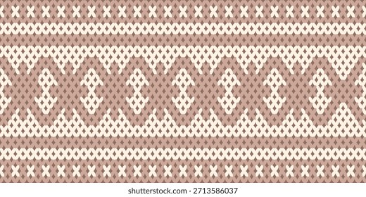 Cloud Dancer trendy 2026 cor Folk tricotado suéter textura fundo. Tecido étnico Fundo de tricô. Design de impressão de embalagem de xmas de tecido têxtil ideal. EPS 10