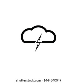 Cloud and dark lightning for graphic and web design. Vector sketch icon for infographic