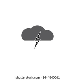 Cloud and dark lightning for graphic and web design. Vector sketch icon for infographic