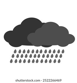 cloud with a dark rain cartoon style. cloud icon. dark cloud and dark rain element vector illustration. bad weather