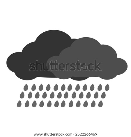 cloud with a dark rain cartoon style. cloud icon. dark cloud and dark rain element vector illustration. bad weather