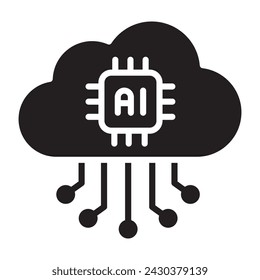 Cloud data ai icon. vector illustration.