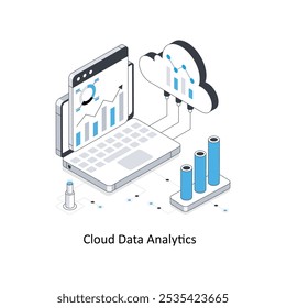 Ilustração de stock isométrica de Cloud Data Analytics. EPS Ilustração do estoque de arquivos