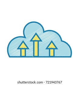 cloud data with arrows up connection