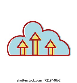 cloud data with arrows up connection