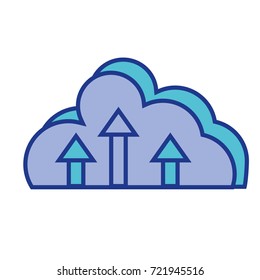cloud data with arrows up connection