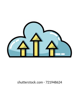 cloud data with arrows up connection