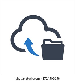 Cloud Data Backup Icon On White Background