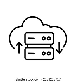 Cloud data base outline icon