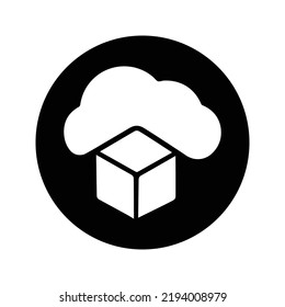 Cloud, data, big data icon. Rounded vector graphics.