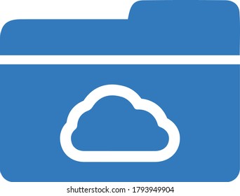 Cloud, data, blue color folder icon