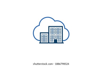 CLOUD DATA CENTER Abstract Monogram Icon Logo Vector Illustration