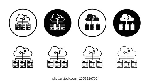 Cloud Data Center icon logo sign set vector outline