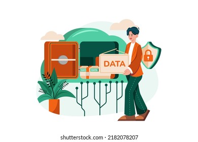 Cloud-Datenzentrum-Illustrationskonzept auf weißem Hintergrund