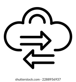 Cloud data change icon outline vector. Internet secure. Online system